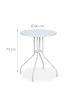 relaxdays Gartentisch in Weiß - (H)73 x Ø 60 cm