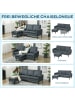 HOMCOM Ecksofa-196L x 140B x 88H cm-Dunkelgrau