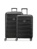 Delsey Meteor 4-Rollen Kofferset M+L mit Dehnfalte deep black
