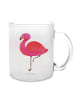 Mr. & Mrs. Panda Teetasse Glas Flamingo Classic ohne Spruch in Transparent