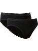Con-ta Baumwolle, Feinripp Hüftslip 2er-Pack in schwarz