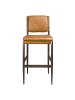 Angel Cerdá Hocker 4167 in Braun/Dunkler Stahl – (B)49 x (H)112 x (T)55 cm
