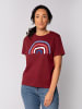 wat? Apparel T-Shirt Regenbogen in Weinrot