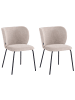Beliani 2er-Set Esszimmerstuhl CALERA in Beige/Schwarz