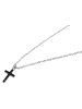 Adeliás Damen Halskette mit Anhänger – Kreuz aus Edelstahl in silber