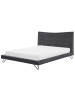 Beliani Doppelbett LANNION in Grau/Schwarz - (W) 203 x (H) 117 x (L) 223 cm