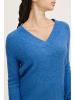 ICHI V-Ausschnitt-Pullover IHKAMARA V LS 20116697 in blau