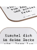 Mr. & Mrs. Panda Tischuntersetzer Spruch Alleine schlafen lernen... in Weiß