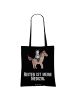Mr. & Mrs. Panda Schultertasche Pferd Reiten mit Spruch in Schwarz