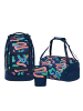 Satch Schulrucksack-Set PACK "Crazy Twist" 3-teilig in Blau/Rosa/Grün