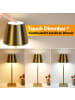ZMH LED Tischleuchte in gold USB Akku Touch Dimmbar Kabellose Nachtlampe