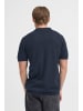 BLEND Einfarbig V-Ausschnitt Poloshirt Kurzarm in Blau