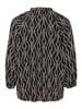 Kaffe Langarm-Bluse KAsigrid Regular fit in Black/Chalk Print