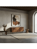 KADIMA DESIGN Sideboard aus Sheesham Holz und Metall, 148x72x40 cm, mit 3 Türen