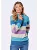 GOLDNER Strickpullover Strickpullover in blau / gemustert
