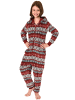 NORMANN Jumpsuit Overall Schlafanzug Pyjama langarm Norweger - 50910 in rot
