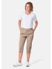 GOLDNER Kurzgröße:  Sportive Capri-Hose aus Satin in beige