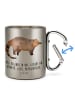 Mr. & Mrs. Panda Edelstahl-Thermobecher Nasenbaer mit Spruch in Silber