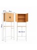 relaxdays Waschmaschinenschrank in Weiß/ Natur - (B)64 x (H)170 x (T)27 cm