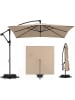 COSTWAY 250 cm Sonnenschirm Rechteckig mit Ständer in Braun