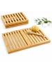 relaxdays Badematte in Natur - (B)59,5 x (H)2,5 x (T)39 cm