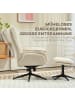 HOMCOM Relaxsessel mit Hocker in Beige 83L x 72B x 107H cm