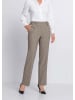 GOLDNER Elegante Stretchhose mit Bügelfalten in taupe / melange