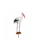 relaxdays 2x Gartenfigur "Storch" in Weiß/Rot - (B)22 x (H)80 x (T)64 cm