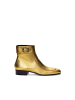 Saint Laurent Gold Leder Knöchel Stiefel