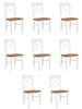 Feldmann-Wohnen Stühle 8er Set Belluno Elegante weiß lackiert / Eichefarben 43 / 44 / 93cm