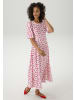 Aniston CASUAL Sommerkleid in pink-wollweiß-rot