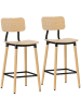 HOMCOM Barhocker-41,5L x 41,5B x 61-82H cm-Dunkelbraun