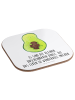 Mr. & Mrs. Panda gläseruntersetzer Avocado Kern mit Spruch in Weiß