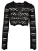 Urban Classics Urban Classics Damen Ladies Cropped Crochet Knit Sweater in black