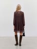 Vero Moda LS Lace Short Dress in Chocolate Torte