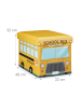 relaxdays Spielzeugkiste Schulbus in Gelb - (B)48 x (H)32 x (T)32 cm