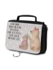 Mr. & Mrs. Panda Kosmetiktasche Bär Kind mit Spruch in Grau Pastell