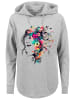 F4NT4STIC Oversized Hoodie Silhouette Bunte Blumen in grau