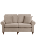Beliani 2-Sitzer Sofa GINNERUP in Beige/Braun - (W) 154 x (H) 84 x (L) 76 cm