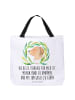 Mr. & Mrs. Panda Shopper Tasche Hund Blumen mit Spruch in Weiß
