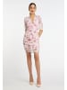 faina Damen Drapiertes Kleid in Weiss Mehrfarbig