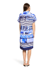 Betty Barclay Sommerkleid mit überschnittenen Ärmeln in Blau/Weiß