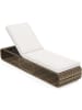 COSTWAY Sonnenliege Gartenliege Polyrattan mit Auflage in Weiß