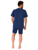 NORMANN Schlafanzug Kurzarm Shorty PyjamaStreifen - 78327 in marine