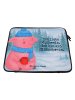 Mr. & Mrs. Panda Laptop Sleeve Schwein Glühwein Design mit Spruch in Weiß