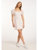 myMo Damen Minikleid Kurzarm in Weiss