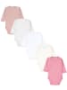 TupTam Unisex Baby Wickelbody Langarm 5er Set in rosa/weiß