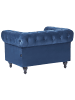 Beliani Sessel CHESTERFIELD in Blau/Braun - (W) 110 x (H) 70 x (L) 75 cm