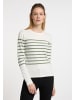 DreiMaster Damen Strickpullover in Wollweiss Oliv