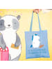 Mr. & Mrs. Panda ToteBag Angst vor Dunkelheit überwinden mit Spruch in Sky Blue